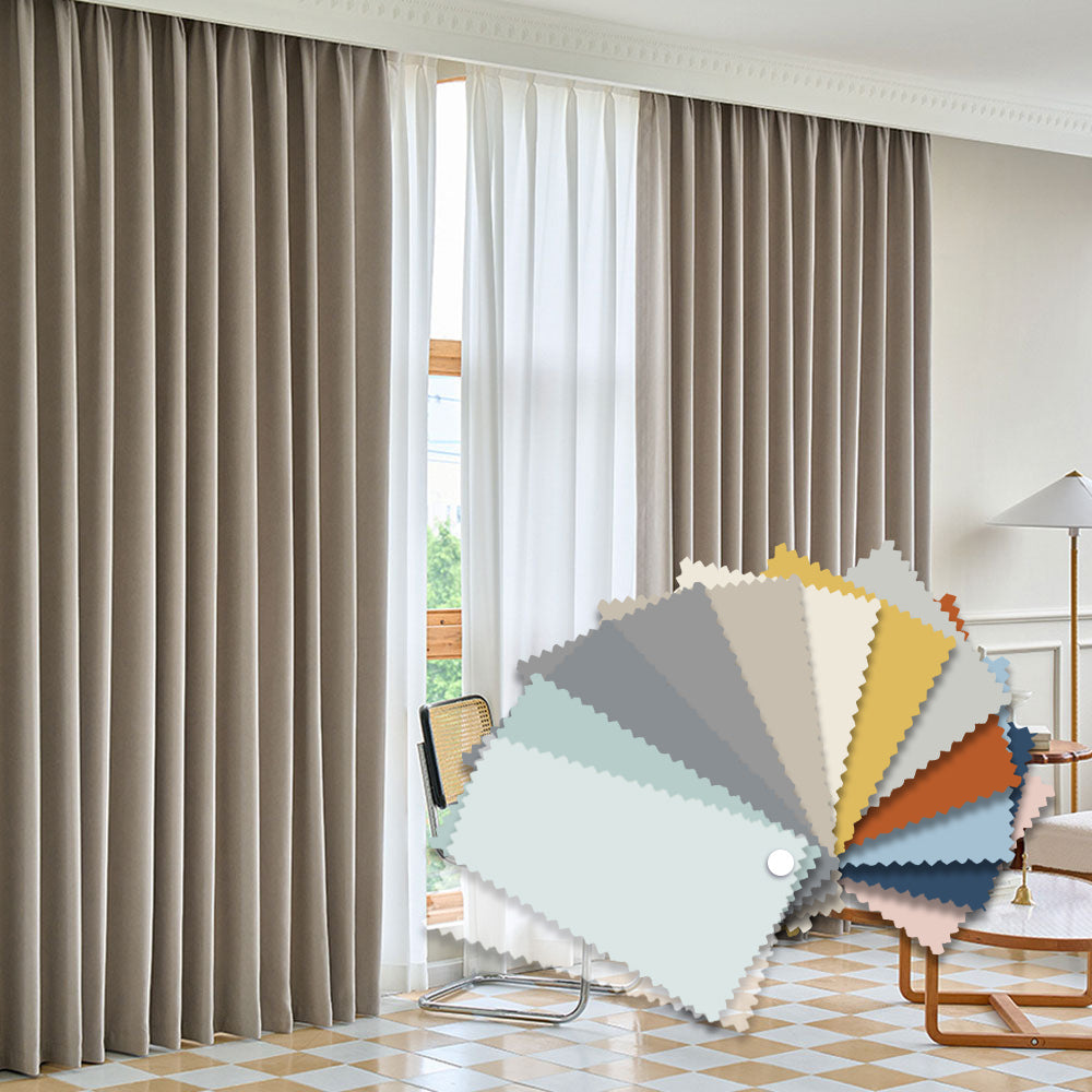 Booklet - Light Sunscreen and Blackout Customizable Modern Curtains with Snowy Organza Fabric