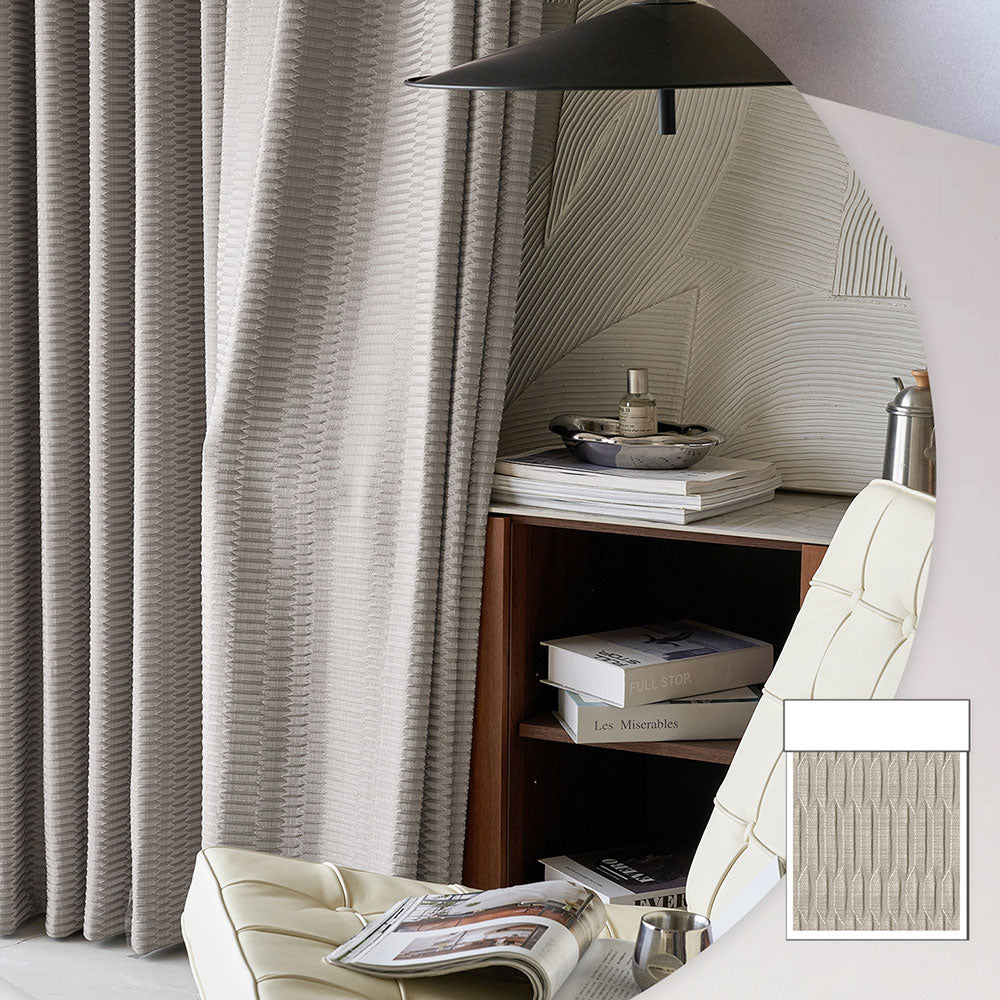 Jacquard Geometric Lattice Curtains Custom-made Polyester Curtains