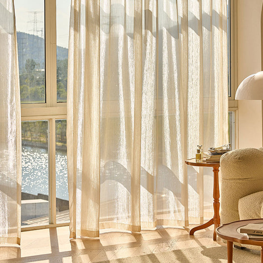 Dreamy Sheer Curtains Crinkle Texture Custom Semi-Transparent Window Coverings