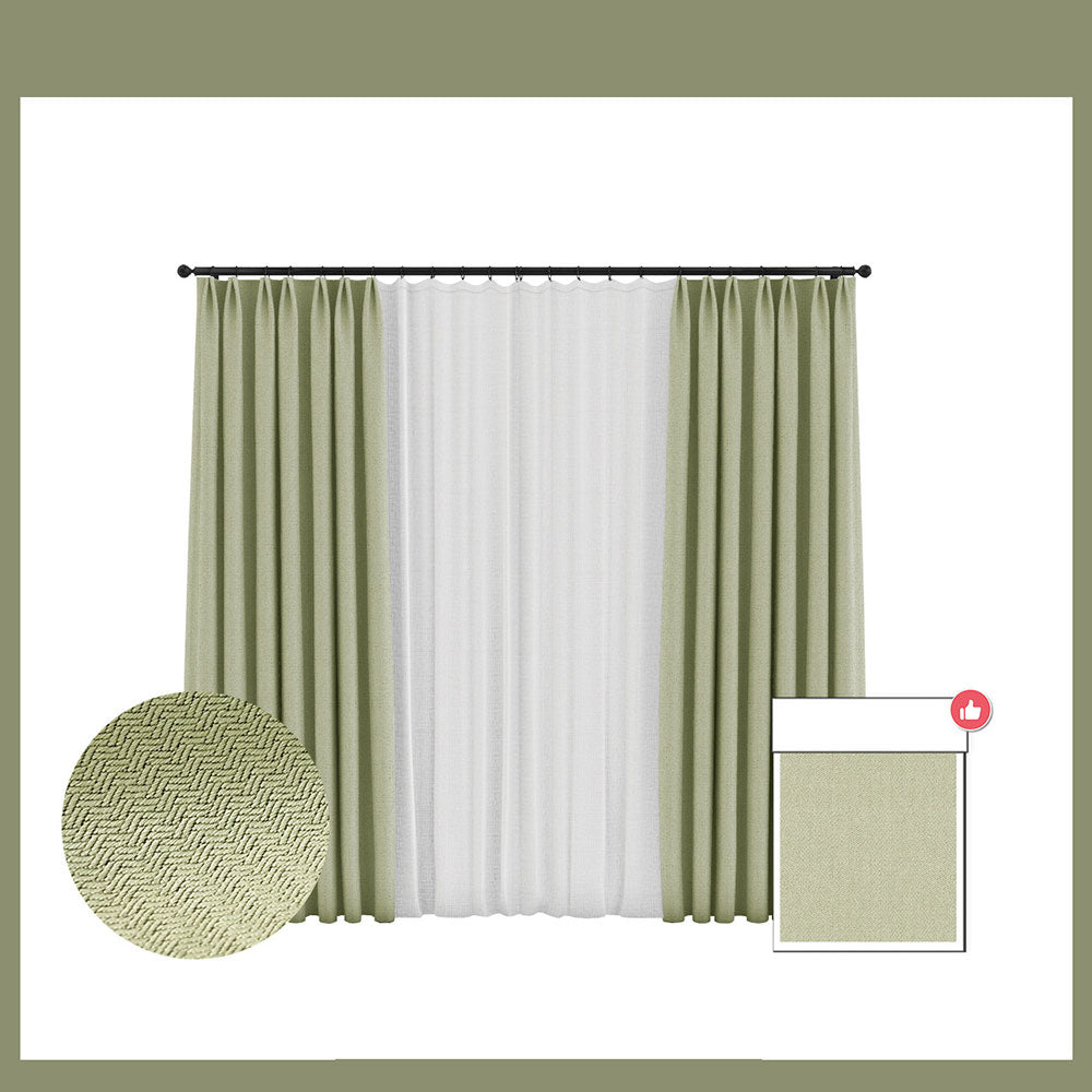 Double-sided Waterproof Polyester Cotton Linen Blackout Customized Curtains