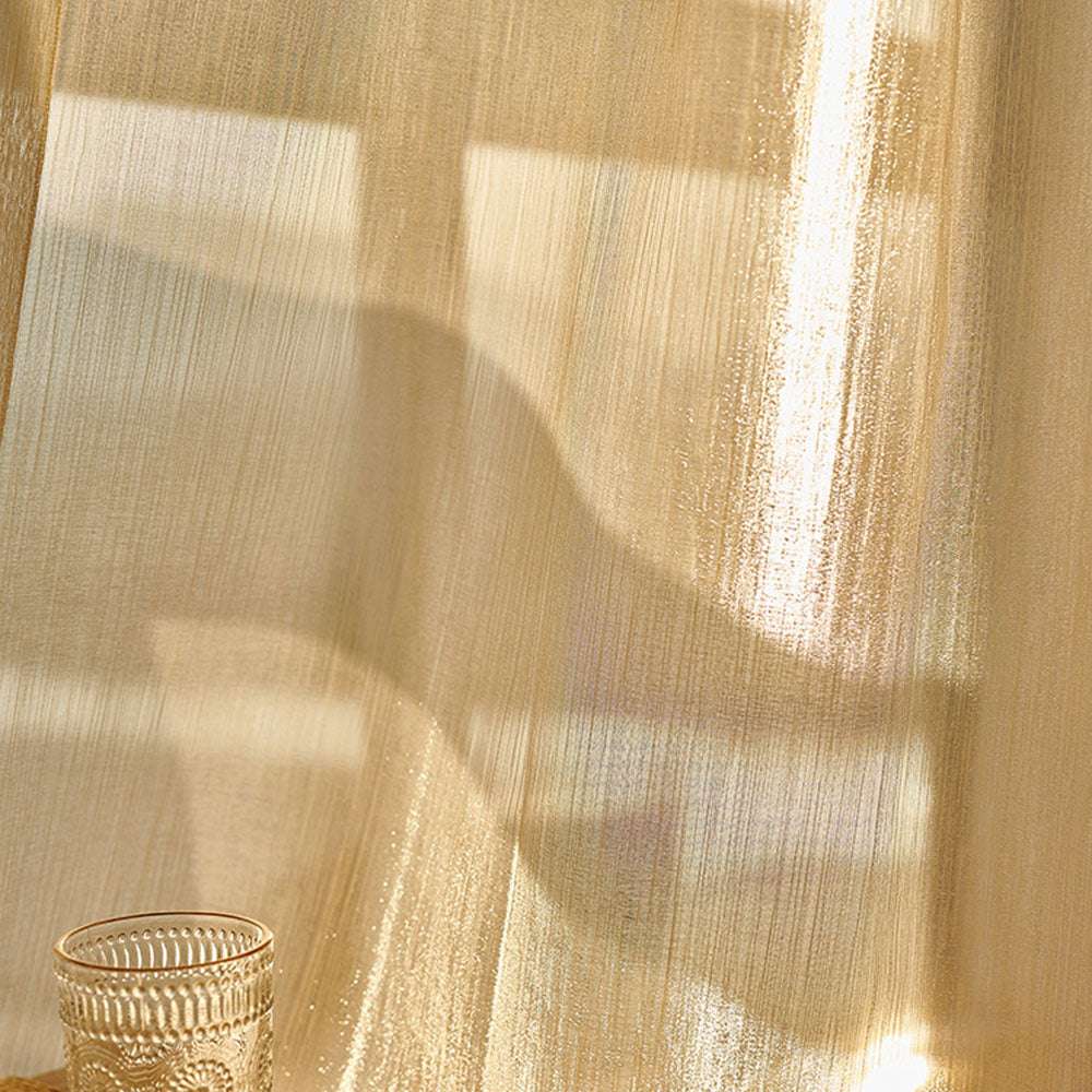Dreamy Sheer Curtains Crinkle Texture Custom Semi-Transparent Window Coverings