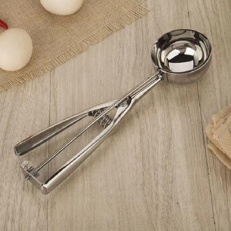 Ice Cream Scoop Kitchen Tools 3 Size Stainless Steel Spring Handle Mash Potato Watermelon Ball Scoop Home Kitchen Accessories
