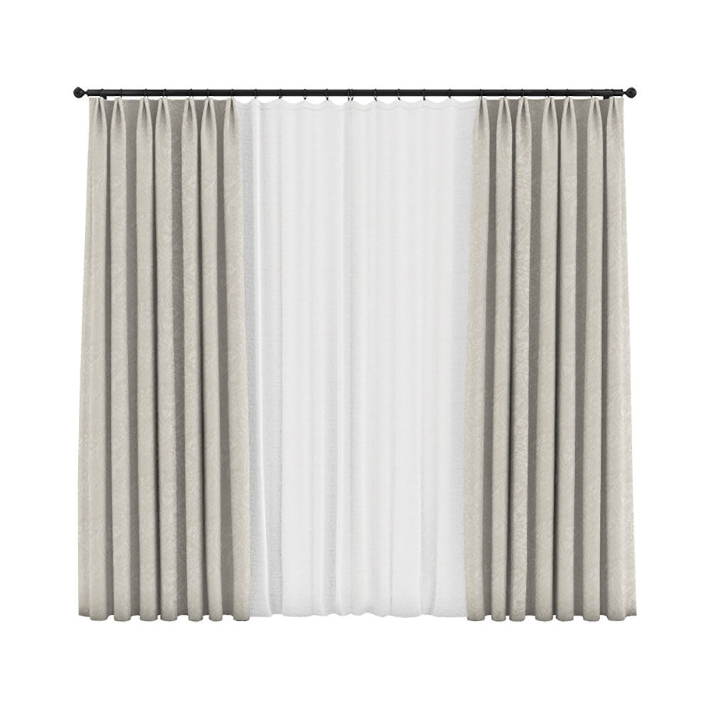 Jacquard Blackout Curtains Custom Made with Polyester-Cotton Fabric