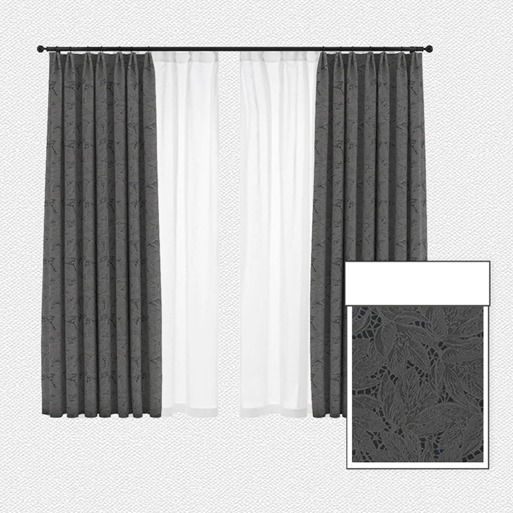 Leaf Jacquard Lace Curtains Customized Curtains for Light Control and Insulation