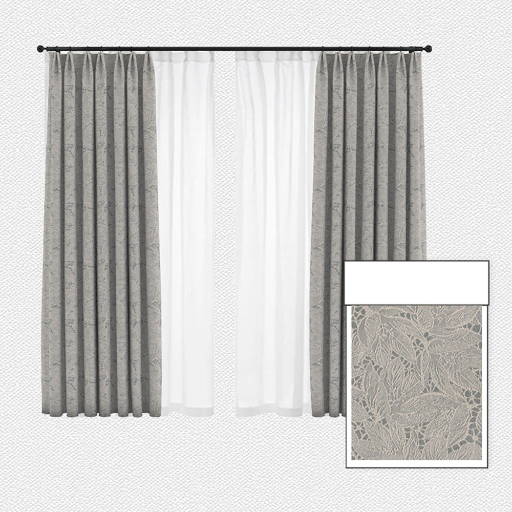 Leaf Jacquard Lace Curtains Customized Curtains for Light Control and Insulation