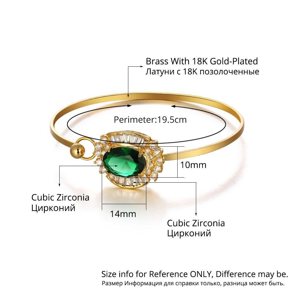 14mm AAA Green Cubic Zirconia In Floral Shape Bracelet Party Queen Accessories Vintage Golden Bracelets