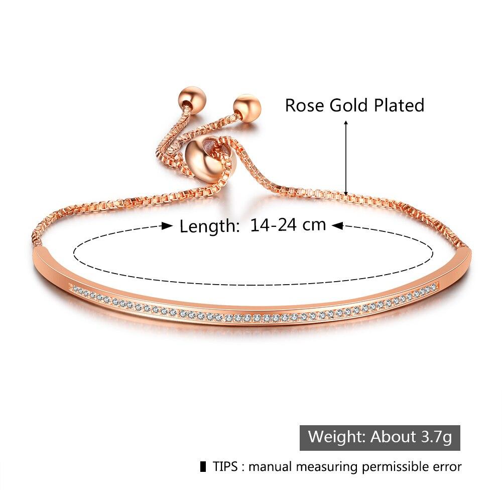 A Row Of Cubic Zirconia Accessorise Bangle Exqusite Rose Gold Bracelets & Bangles Perfect Gift For Love