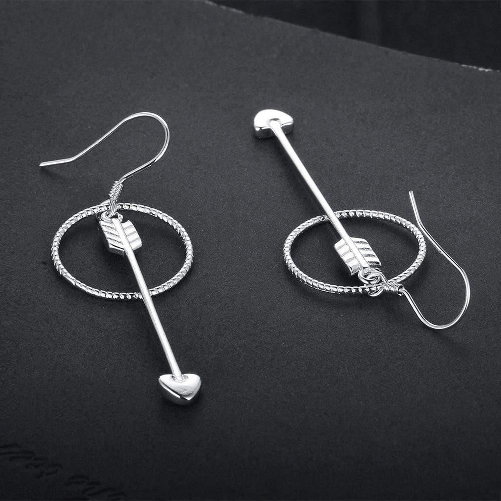 Arrow Shape With Big Circle Drop Earrings For Women 925 Sterling Silver Jewelry Female Party Gift