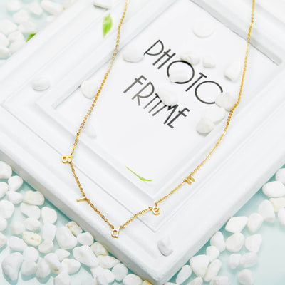 925 Sterling Silver Gold Plated Necklace Custom Name Necklace Combine Letter Necklace Clavicle Chain